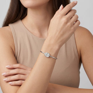 Elongated Cushion LG Diamond Bangle on model