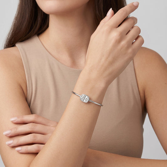 Elongated Cushion LG Diamond Bangle on model