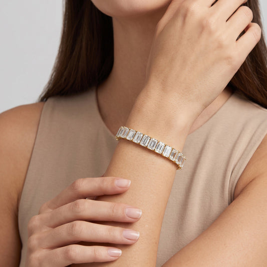 Emerald LG Diamond Bracelet on model