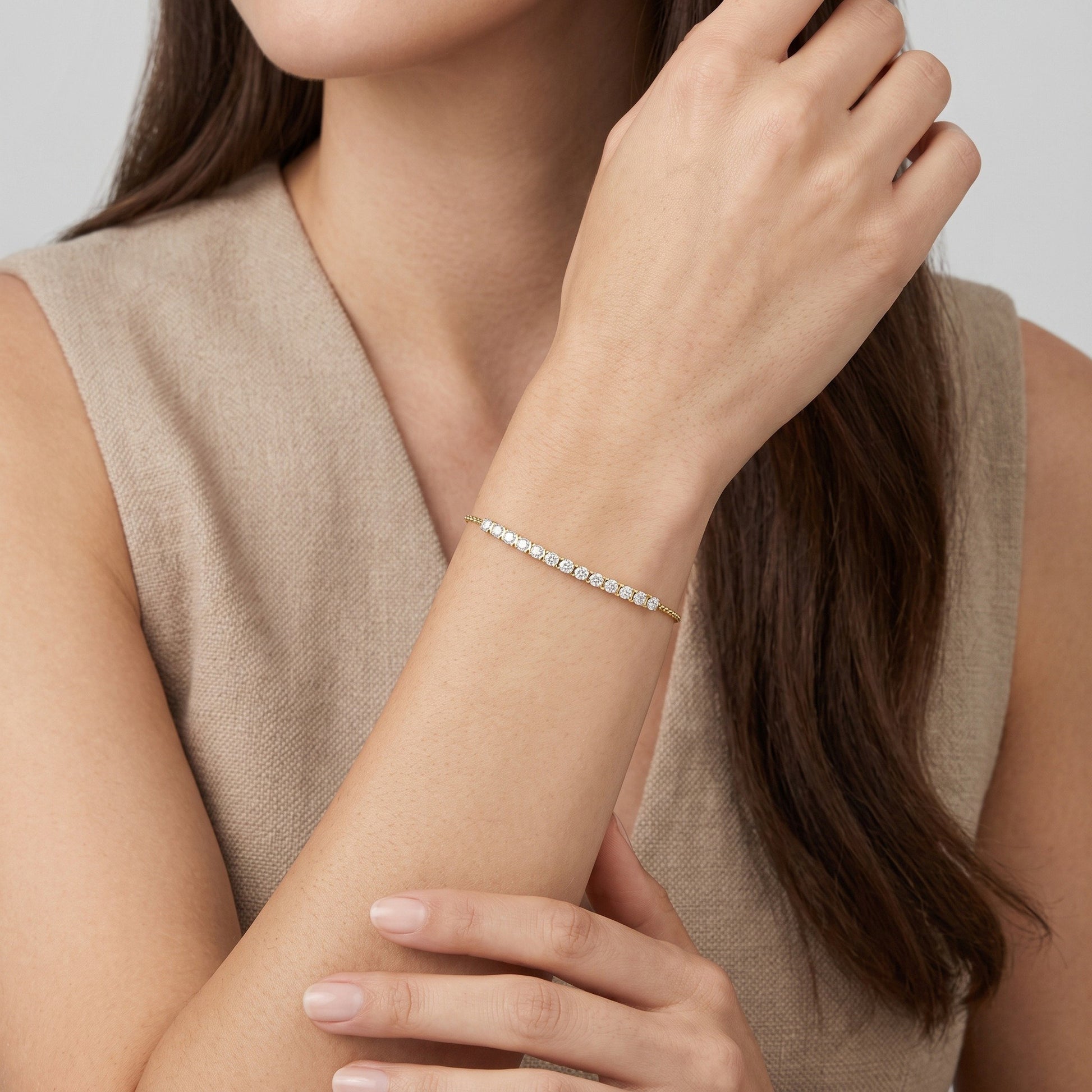Round LG Diamond Bracelet on model