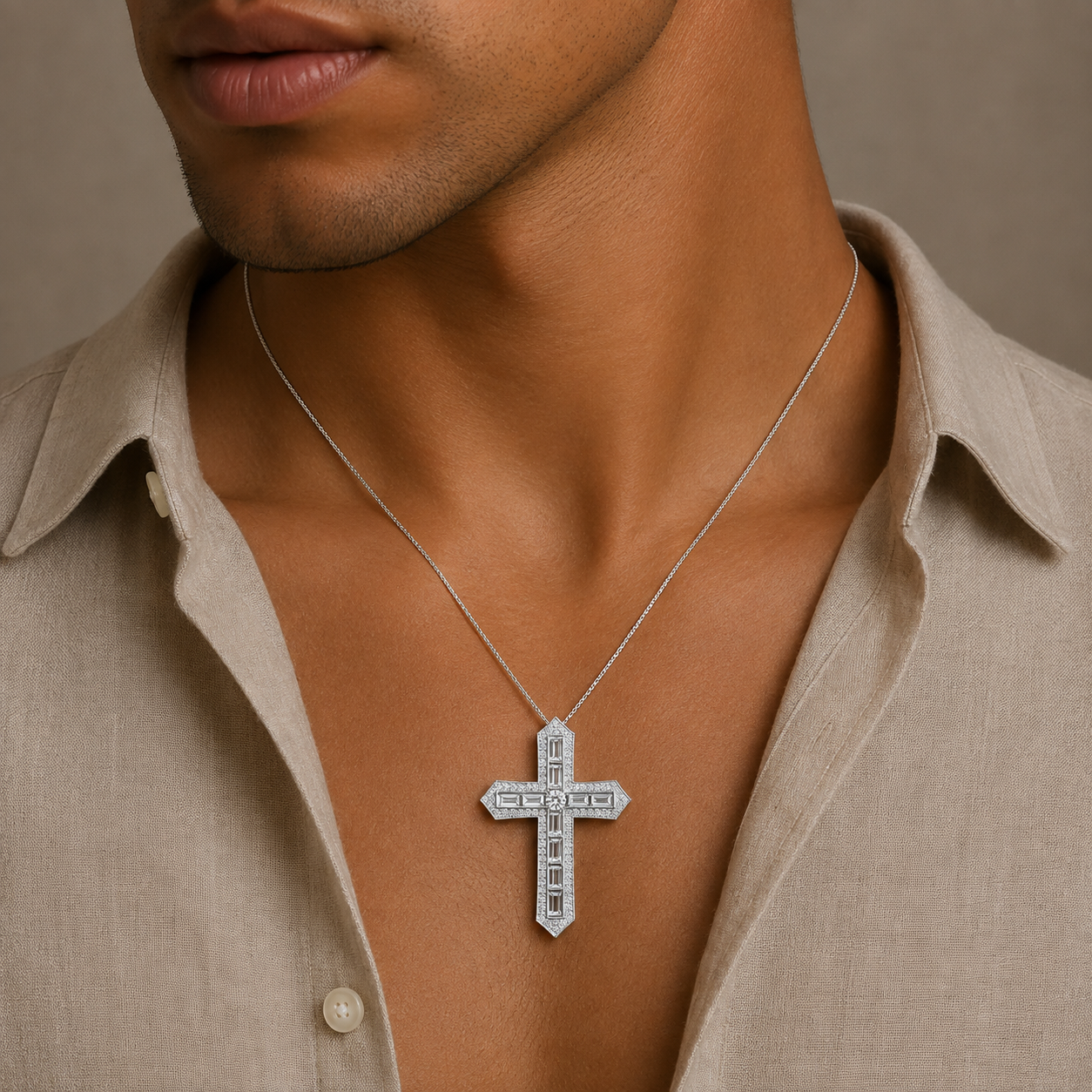 Baguette LG Diamond Necklace