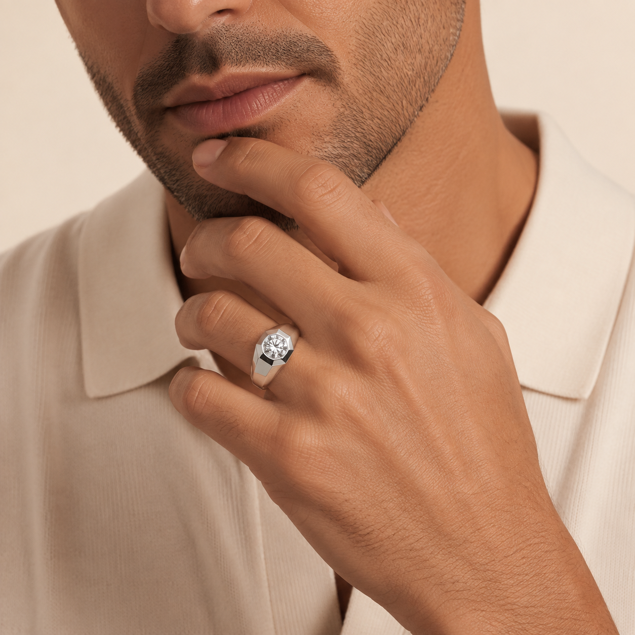 Asscher LG Diamond Ring