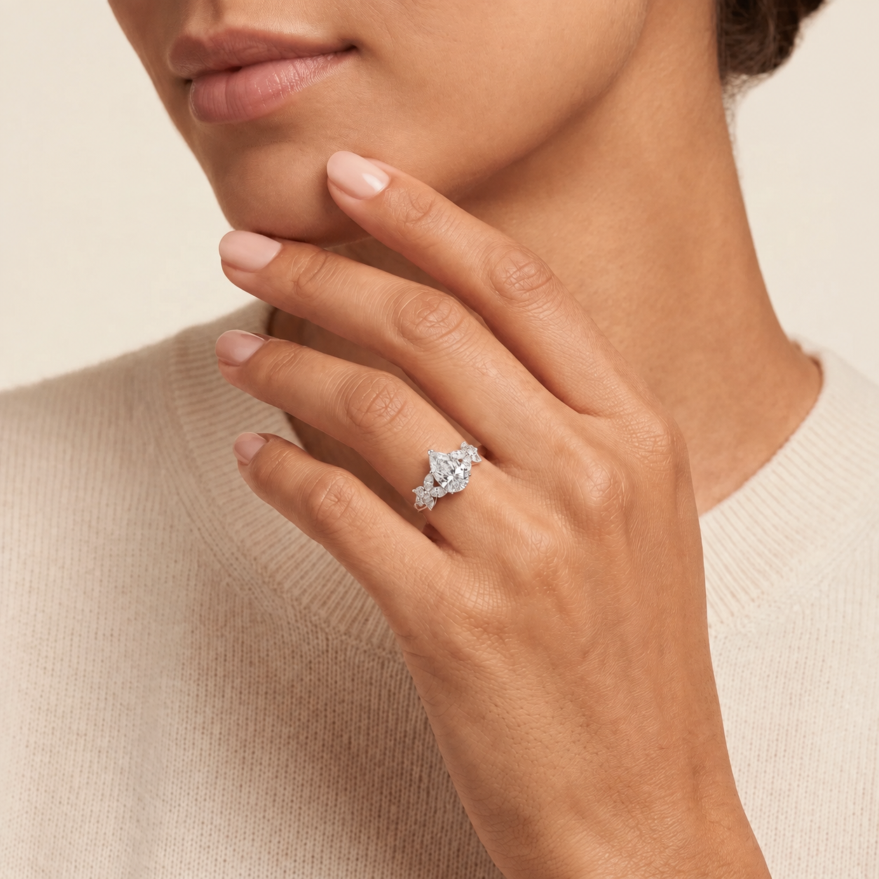 Pear LG Diamond Ring
