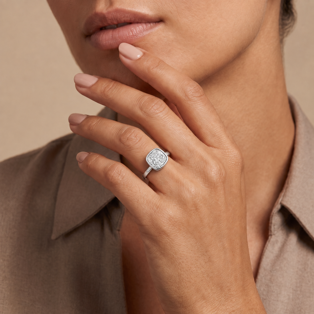 Elongated Cushion LG Diamond Ring