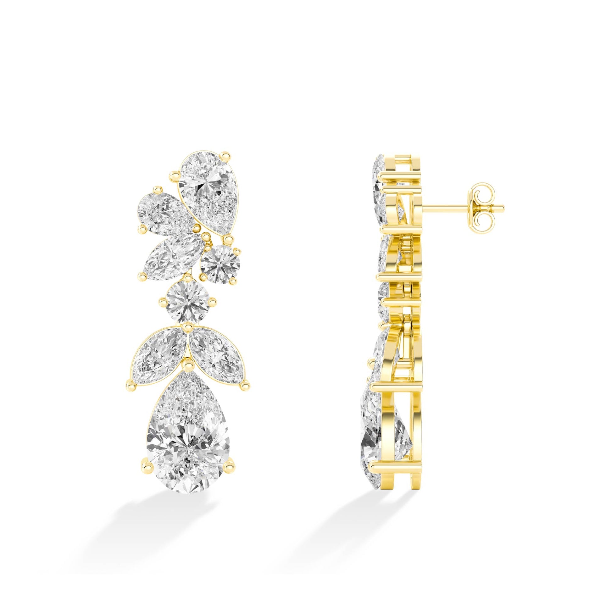 18K Lab-Grown Diamond Earrings – ER61356 - Yellow Gold