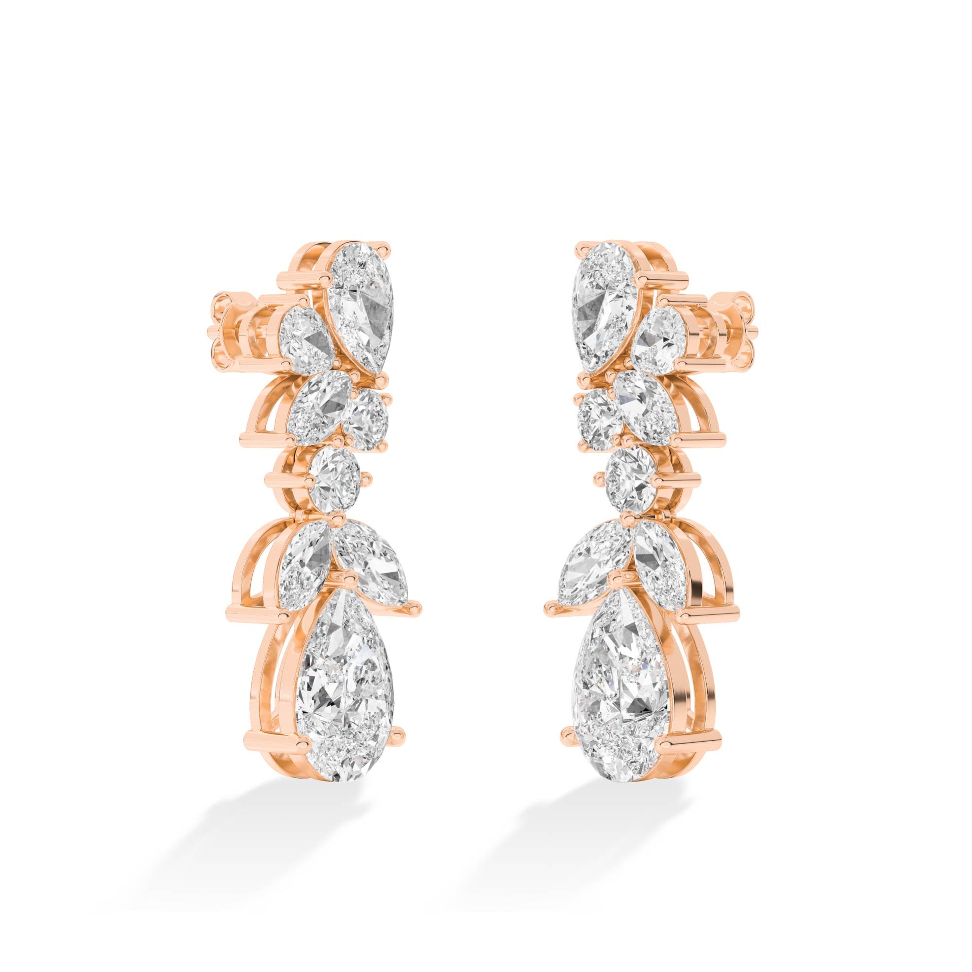 18K Lab-Grown Diamond Earrings – ER61356 - Rose Gold