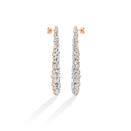 Rond LG diamanten oorbellen in Roségoud - BH Diamond Center Antwerpen