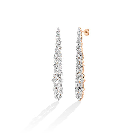 Rond LG diamanten oorbellen in Geelgoud - BH Diamond Center Antwerpen
