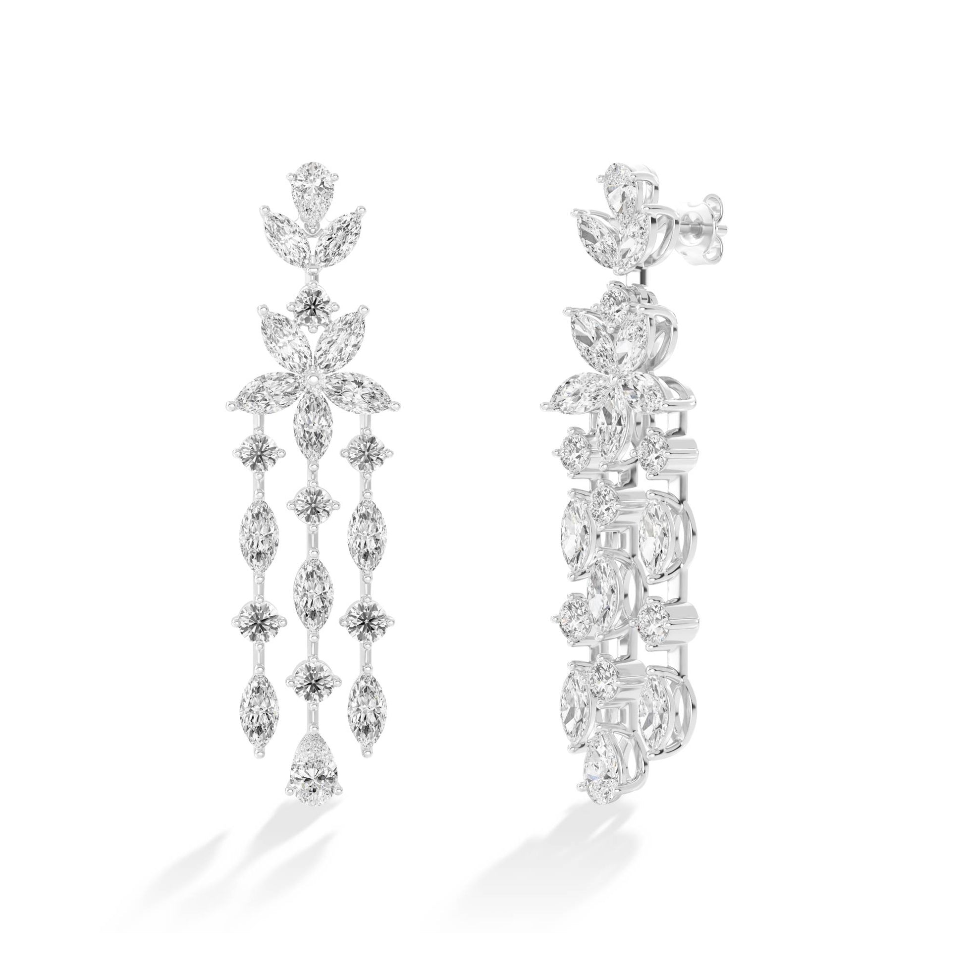 18K Lab-Grown Diamond Earrings – ER68704 - White Gold
