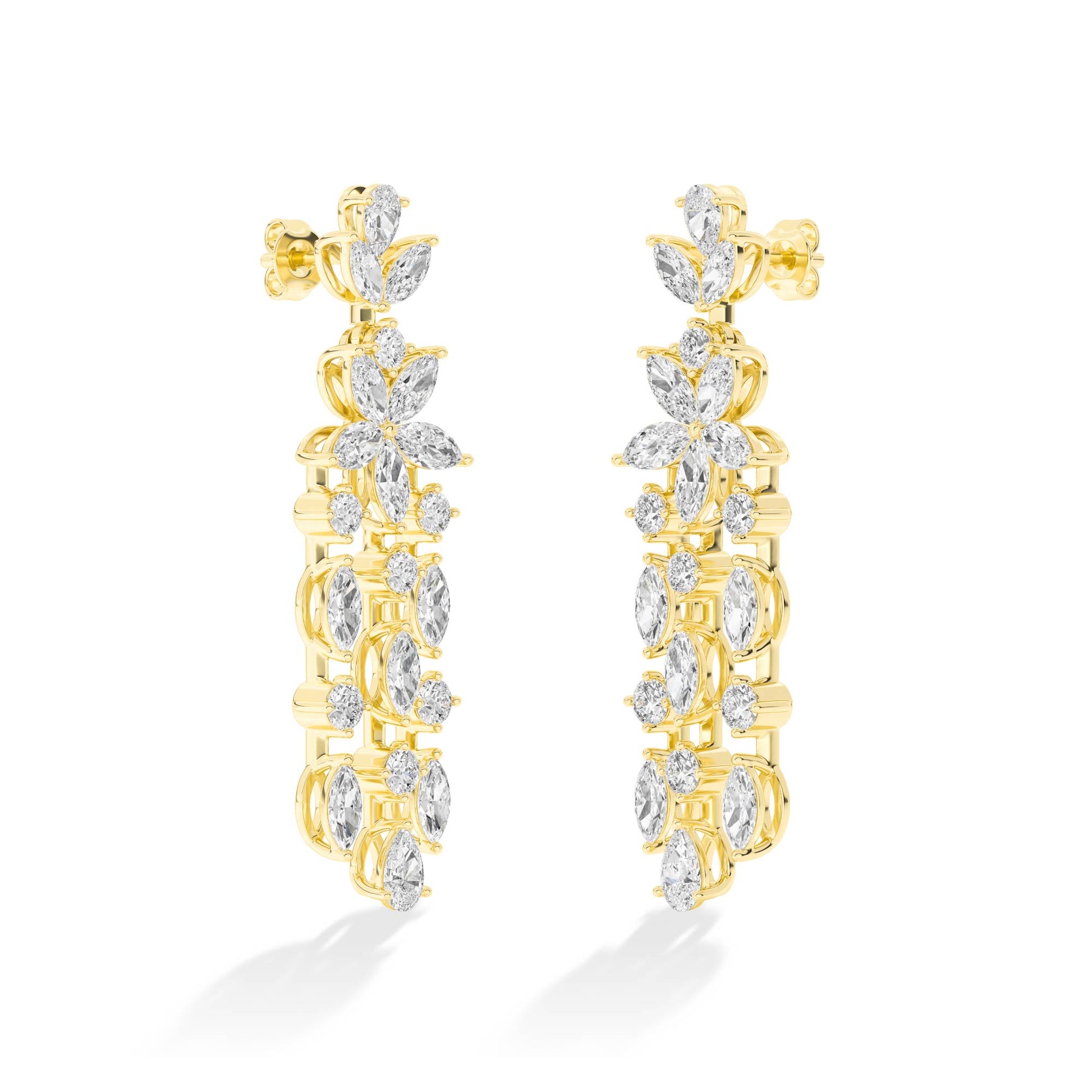 18K Lab-Grown Diamond Earrings – ER68704 - Yellow Gold
