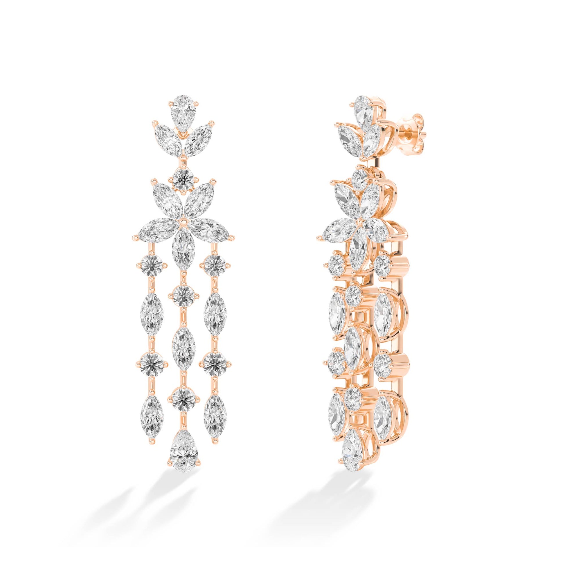 18K Lab-Grown Diamond Earrings – ER68704 - Rose Gold
