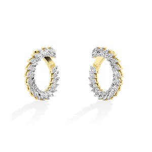 Boucles d’oreilles en diamant LG marquise en or jaune - BH Diamond Center Anvers