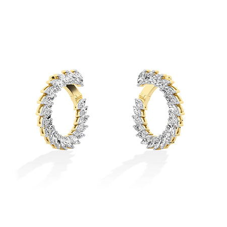 Marquise LG diamanten oorbellen in Geelgoud - BH Diamond Center Antwerpen