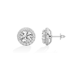 Round Lab-Grown Diamond Earrings 18K Gold - White Gold Other