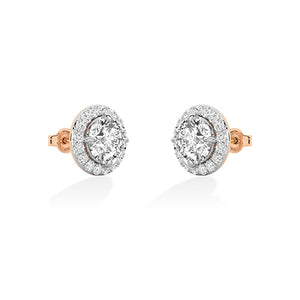 Round Lab-Grown Diamond Earrings 18K Gold - Rose Gold Other