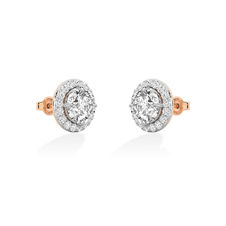 Round LG Diamond Earrings in White Gold - BH Diamond Center Antwerp