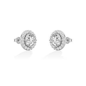 Round Lab-Grown Diamond Earrings 18K Gold - White Gold Other