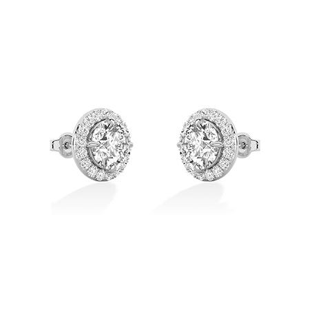 Round Lab-Grown Diamond Earrings 18K Gold - White Gold Other