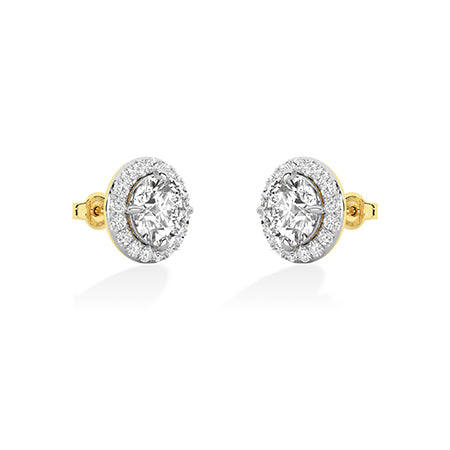 Round Lab-Grown Diamond Earrings 18K Gold - Yellow Gold Other