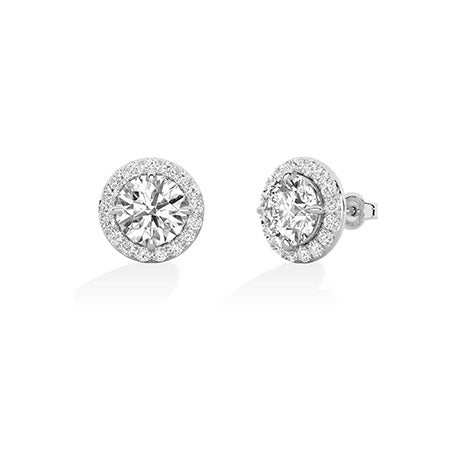 Round Lab-Grown Diamond Earrings 18K Gold - White Gold Other