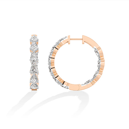 Boucles d’oreilles en diamant LG poire en or rose - BH Diamond Center Anvers