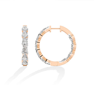 Boucles d’oreilles en diamant LG poire en or rose - BH Diamond Center Anvers