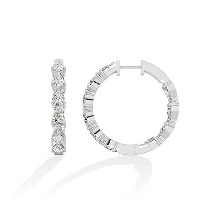 Boucles d’oreilles en diamant LG poire en or blanc - BH Diamond Center Anvers