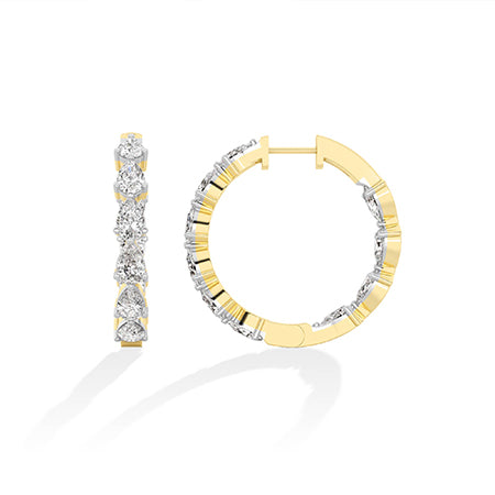 Boucles d’oreilles en diamant LG poire en or blanc - BH Diamond Center Anvers