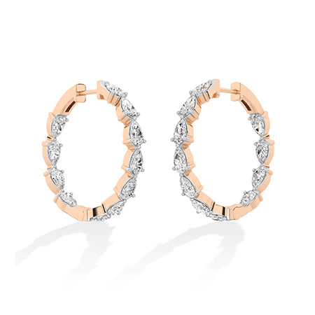 Peer LG diamanten oorbellen in Witgoud - BH Diamond Center Antwerpen