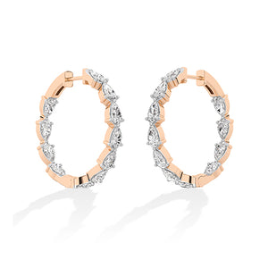 Boucles d’oreilles en diamant LG poire en or rose - BH Diamond Center Anvers