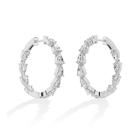 Boucles d’oreilles en diamant LG poire en or blanc - BH Diamond Center Anvers