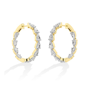 Boucles d’oreilles en diamant LG poire en or blanc - BH Diamond Center Anvers
