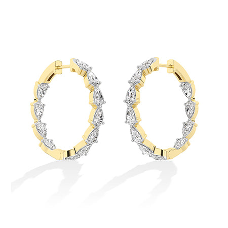 Boucles d’oreilles en diamant LG poire en or rose - BH Diamond Center Anvers