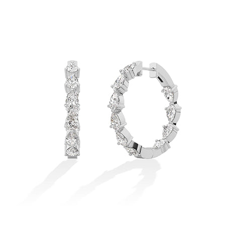 Boucles d’oreilles en diamant LG poire en or blanc - BH Diamond Center Anvers
