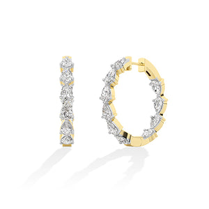 Boucles d’oreilles en diamant LG poire en or blanc - BH Diamond Center Anvers