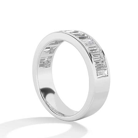 Bague en diamant LG baguette en or blanc - BH Diamond Center Anvers