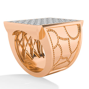 Bague en diamant LG ronde en or rose - BH Diamond Center Anvers