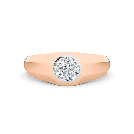 Round LG Diamond Ring in Yellow Gold - BH Diamond Center Antwerp