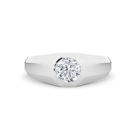 Round LG Diamond Ring in Yellow Gold - BH Diamond Center Antwerp
