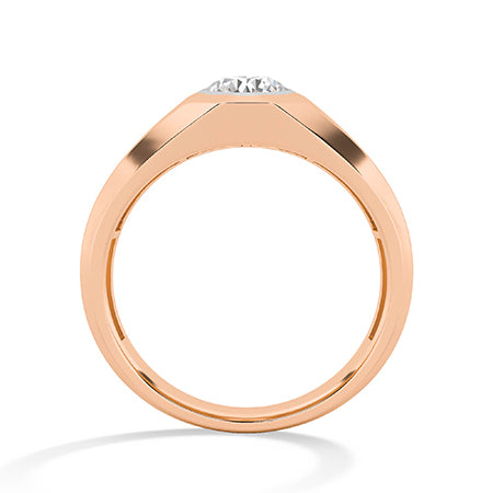 Round LG Diamond Ring in Yellow Gold - BH Diamond Center Antwerp