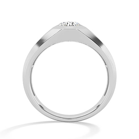 Round LG Diamond Ring in White Gold - BH Diamond Center Antwerp