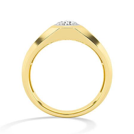 Round LG Diamond Ring in Yellow Gold - BH Diamond Center Antwerp