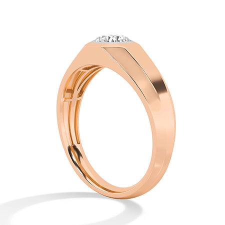 Round LG Diamond Ring in Yellow Gold - BH Diamond Center Antwerp