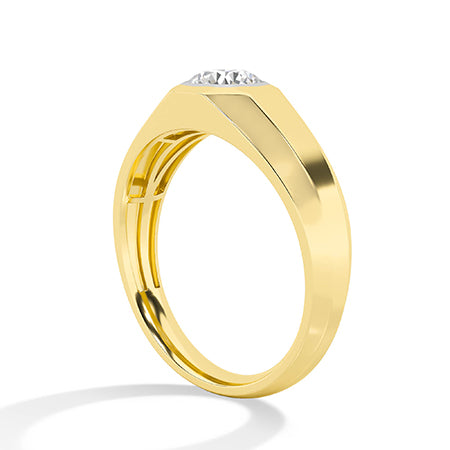 Round LG Diamond Ring in Yellow Gold - BH Diamond Center Antwerp