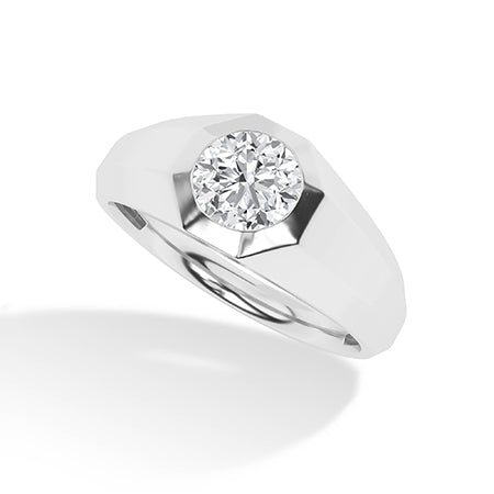 Round LG Diamond Ring in Yellow Gold - BH Diamond Center Antwerp