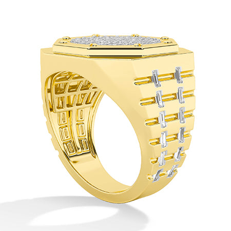 Baguette LG Diamond Ring in Yellow Gold - BH Diamond Center Antwerp