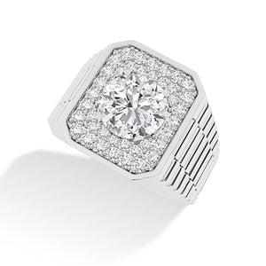 Round LG Diamond Ring in White Gold - BH Diamond Center Antwerp