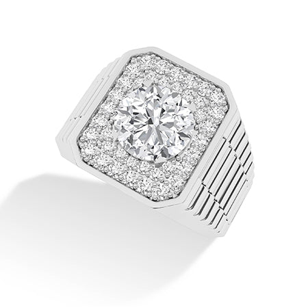 Round LG Diamond Ring in White Gold - BH Diamond Center Antwerp