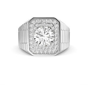 Round LG Diamond Ring in White Gold - BH Diamond Center Antwerp
