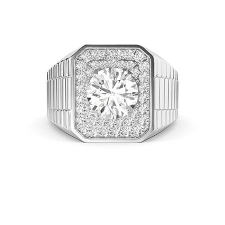 Round LG Diamond Ring in White Gold - BH Diamond Center Antwerp